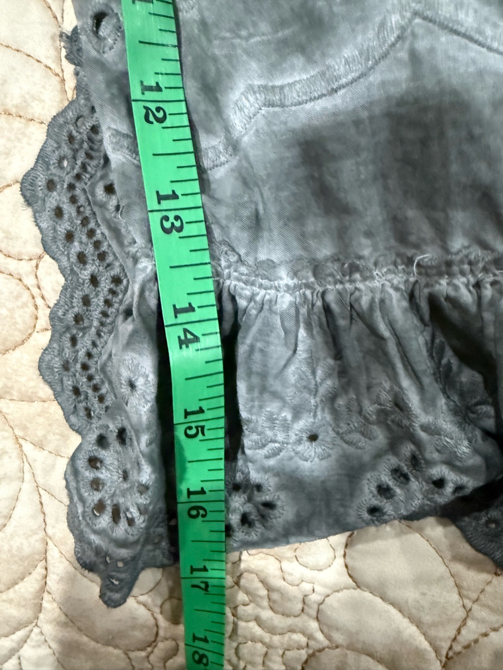 Jaded Gypsy Eyelet bloomers - CHARCOAL/OLIVE - 100% COTTON one size - Picture 7 of 10